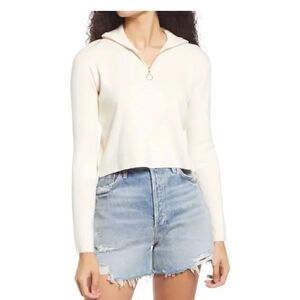 Cali Be 1/4 Zip Butter Lightweight Pullover Sweater